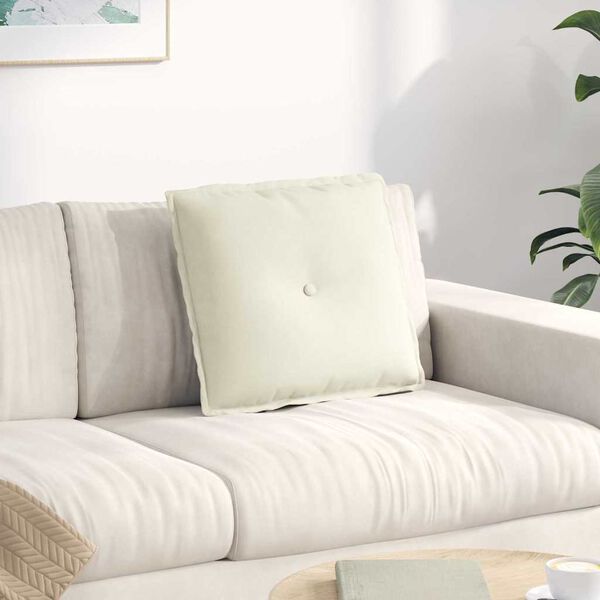 vidaXL Travesseiro para Costas Creme 50 x 45 cm