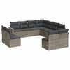 vidaXL 11 pcs conjunto sof&aacute;s de jardim c/ almofad&otilde;es vime PE cinzento
