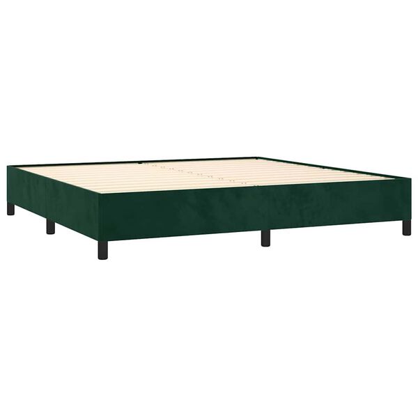 vidaXL Estrutura de cama sem colch&atilde;o 200x200 cm veludo verde-escuro