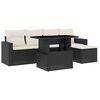 vidaXL 6 pcs conjunto sof&aacute;s de jardim c/ almofad&otilde;es vime PE preto