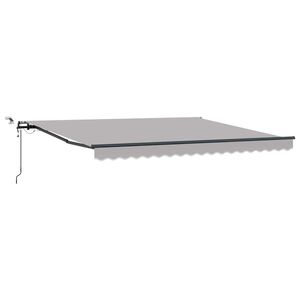 vidaXL Toldo retr&aacute;til Cinzento-claro 400 &times; 350 cm Poli&eacute;ster