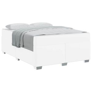 vidaXL Estrutura da Cama com colch&atilde;o Branco 160 x 200 cm tecido