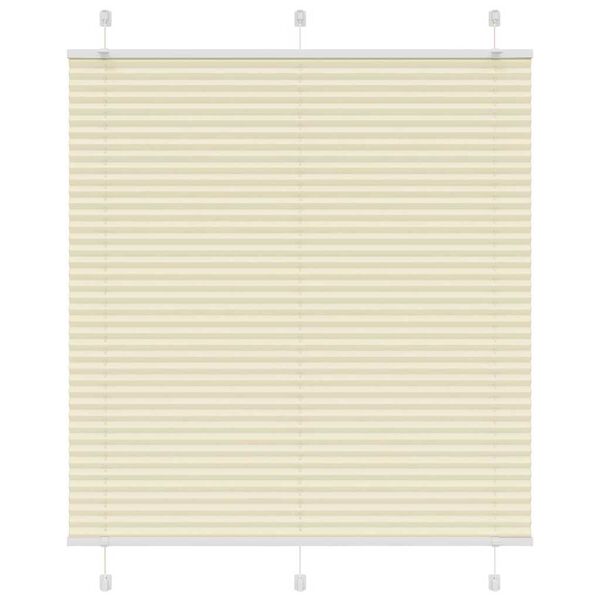 vidaXL Plissado Cego Creme 115x100cm Largura Tecido 114,4 cm Poli&eacute;ster