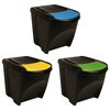 vidaXL Caixotes do lixo empilh&aacute;veis 3 pcs 75 L antracite