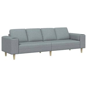 vidaXL Sof&aacute; de Sala de Estar Cinzento-claro 250 x 77 x 76 cm Poli&eacute;ster