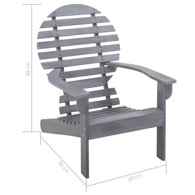 vidaXL Cadeira Adirondack em madeira de acácia maciça cinzento