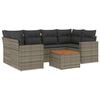 vidaXL 7 pcs conjunto sof&aacute;s p/ jardim c/ almofad&otilde;es vime PE cinzento