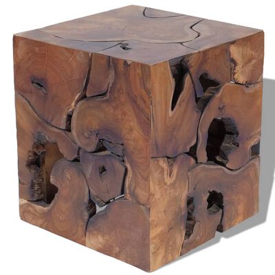 vidaXL Banco em madeira de teca maciça 40x40x45 cm