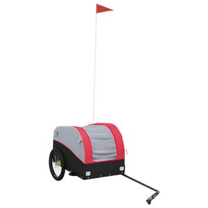 vidaXL Reboque para bicicleta 30 kg ferro preto e vermelho