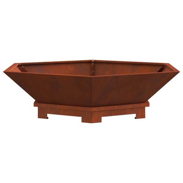 vidaXL Fire Pit Castanho 100 x 100 x 28 cm