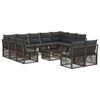 vidaXL Conjunto de Sof&aacute; de Jardim 12 unid. Cinzento vime PE