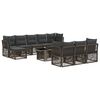 vidaXL Conjunto de Sof&aacute; de Jardim 11 unid. Cinzento vime PE
