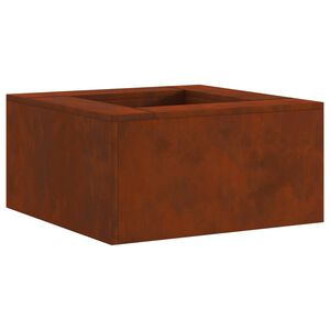 vidaXL Fire Pit Castanho 60 x 60 x 30 cm A&ccedil;o resistente &agrave;s intemp&eacute;ries