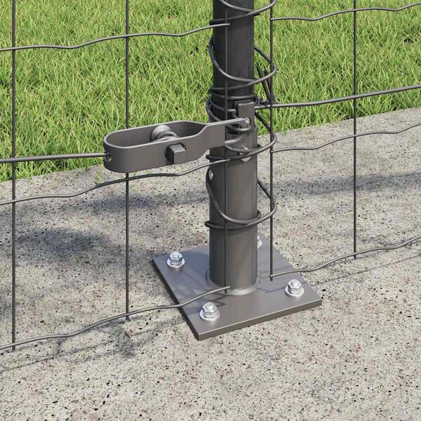 vidaXL Cerca com Poste Cinzeto 1 x 25 m A&ccedil;o e PVC