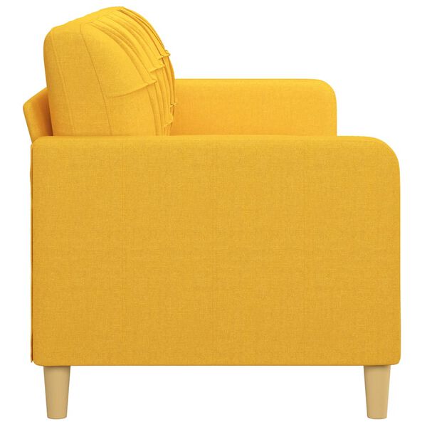 vidaXL Sof&aacute; de 3 lugares 210 cm tecido amarelo-claro
