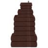 vidaXL 12pcs Conjunto de toalhas FROGN 360 g/m&sup2; castanho