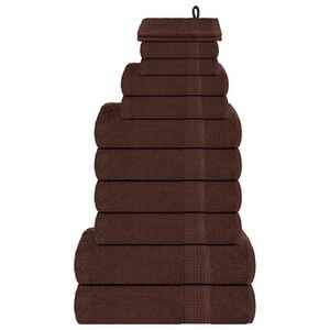 vidaXL 12pcs Conjunto de toalhas FROGN 360 g/m&sup2; castanho
