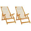 vidaXL Cadeira de Praia 2 pcs Castanho Madeira S&oacute;lida de Ac&aacute;cia