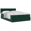 vidaXL Estrutura de cama otomana com colch&atilde;o 140x190cm verde escuro