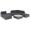 vidaXL 8 pcs conjunto lounge de jardim c/ almofad&otilde;es vime PE cinzento