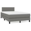vidaXL Cama boxspring com colch&atilde;o 120x190 cm tecido cinzento-escuro