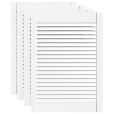 vidaXL Portas de armário 4 pcs design de persiana pinho maciço branco