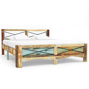 vidaXL Estrutura de cama madeira recuperada maci&ccedil;a 160x200 cm