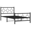 vidaXL Estrutura de cama com cabeceira e p&eacute;s 100x190 cm metal preto