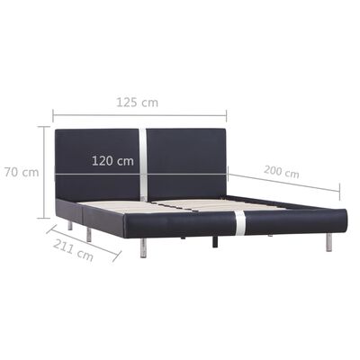 vidaXL Estrutura de cama 120x200 cm couro artificial preto