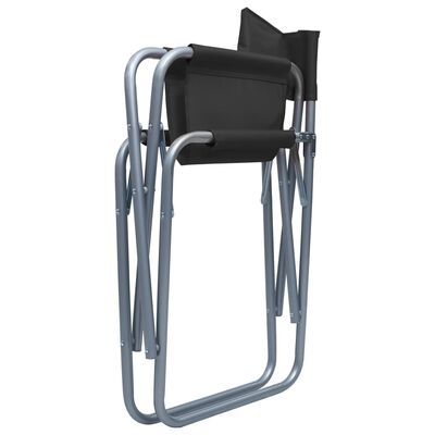 vidaXL Cadeiras de realizador 2 pcs aço preto