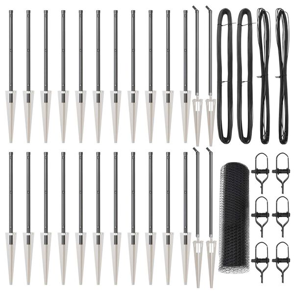 vidaXL Poste de Cerca Cinzeto 50 x 0,6 m (malha de 25 mm) A&ccedil;o e PVC