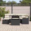 vidaXL Conjunto de Sof&aacute; de Jardim 7 pcs Preto Rattan Sint&eacute;tico