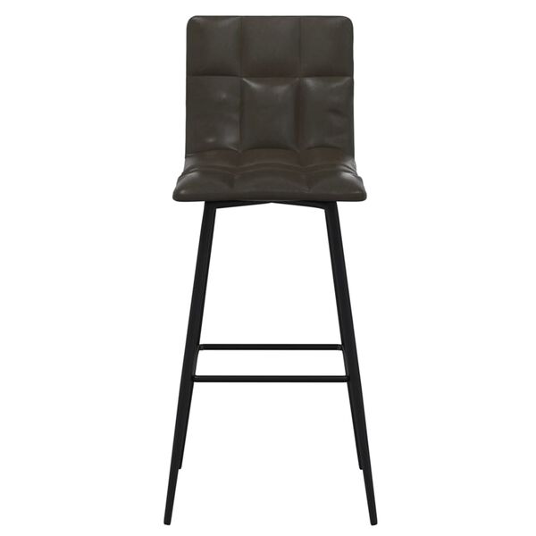 vidaXL Banco de bar couro artificial cinzento