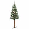 vidaXL Árvore de Natal Slim com 300 LEDs com suporte Verde 180 cm