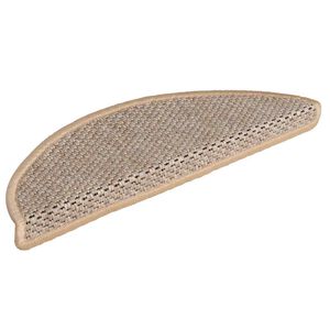 vidaXL Tapetes escada adesivos aspeto sisal 15pcs 56x17x3cm bege-claro