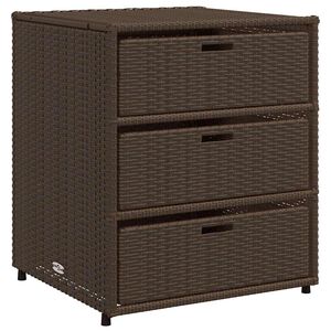 vidaXL Arm&aacute;rio de arruma&ccedil;&atilde;o para jardim 55x59x69 cm vime PE castanho