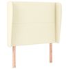 vidaXL Cabeceira cama c/ abas couro artificial 83x23x118/128 cm creme