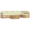 vidaXL Conjunto de Sof&aacute;s para Exterior 6 unid. Branco e Creme