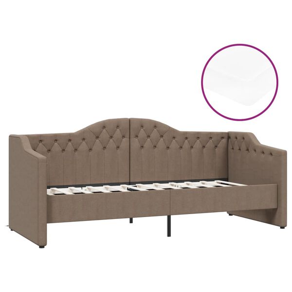 vidaXL Sof&aacute;-cama c/ colch&atilde;o e USB 90x200 cm tecido cinza-acastanhado