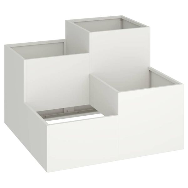 vidaXL Vaso de Jardim Branco 80 x 80 x 60 cm Aço