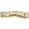 vidaXL 7 pcs conjunto lounge de jardim c/ almofad&otilde;es pinho maci&ccedil;o