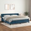vidaXL Cama com molas/colch&atilde;o 200x200 cm veludo azul-escuro