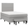 vidaXL Cama boxspring com colch&atilde;o 120x190 cm tecido cinzento-claro