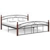 vidaXL Estrutura de cama 180x200cm metal/madeira carvalho maci&ccedil;a preto