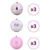 vidaXL Conjunto de Bolas de Natal 9 pcs Rosa Plástico