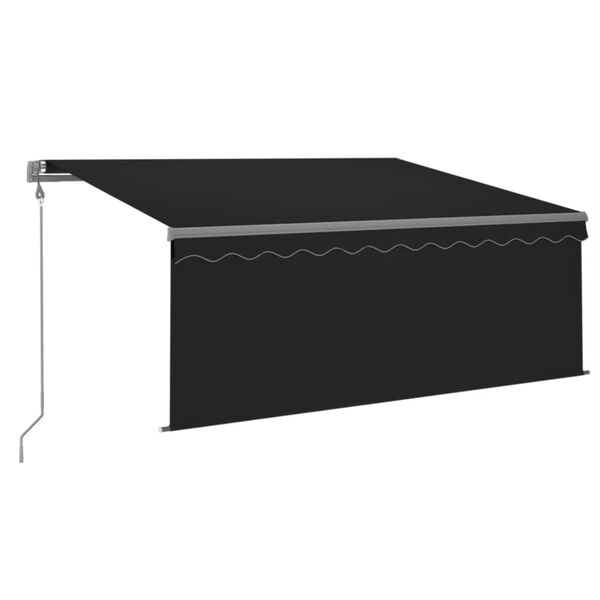 vidaXL Toldo autom&aacute;tico c/ estore/LED/sensor de vento 3x2,5m antracite