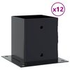vidaXL Bases de coluna quadradas 12 pe&ccedil;as 121x121mm a&ccedil;o revestido a p&oacute;