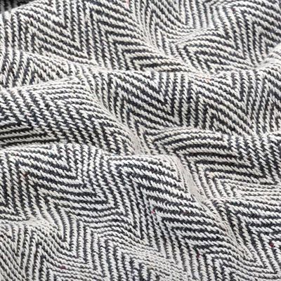 vidaXL Manta em algodão 125x150 cm padrão espinha azul-marinho