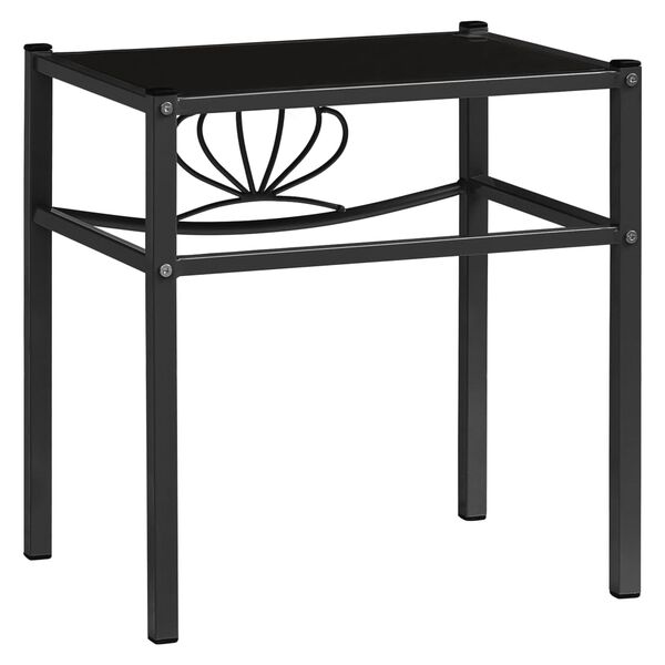 vidaXL Mesa de cabeceira 42,5x33x44,5 cm metal e vidro preto