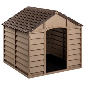 vidaXL Casota para c&atilde;es 86x84x82 cm polipropileno castanho
